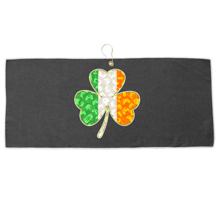 St Patrick's Day Video Gamer Shamrock Clover Large Microfiber Waffle Golf Towel