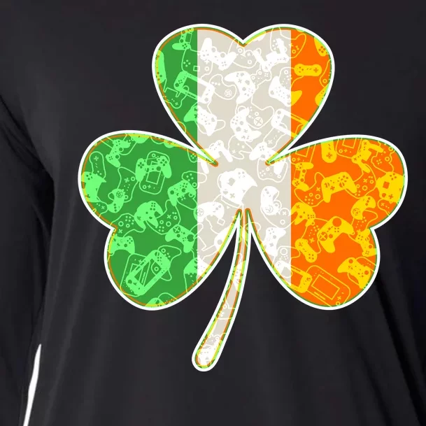 St Patrick's Day Video Gamer Shamrock Clover Cooling Performance Long Sleeve Crew