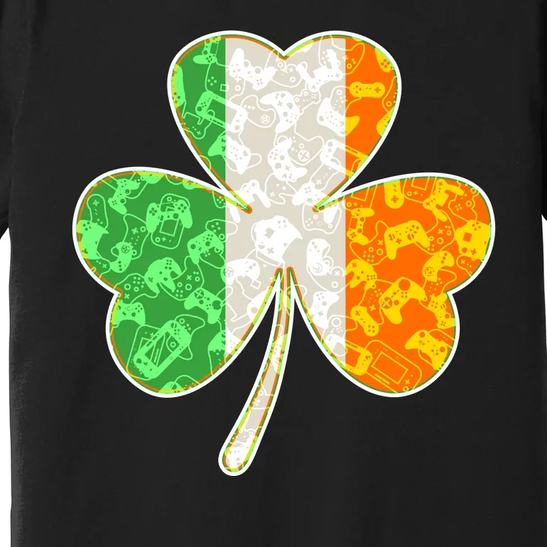 St Patrick's Day Video Gamer Shamrock Clover Premium T-Shirt