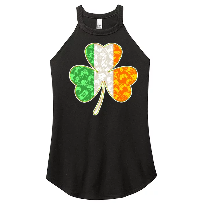 St Patrick's Day Video Gamer Shamrock Clover Women’s Perfect Tri Rocker Tank