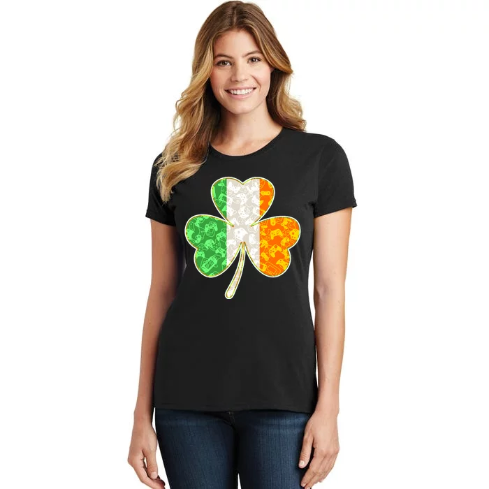 St Patrick's Day Video Gamer Shamrock Clover Women's T-Shirt