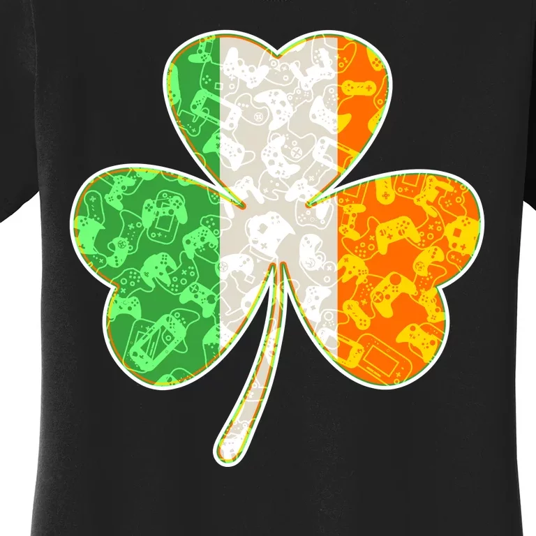 St Patrick's Day Video Gamer Shamrock Clover Women's T-Shirt