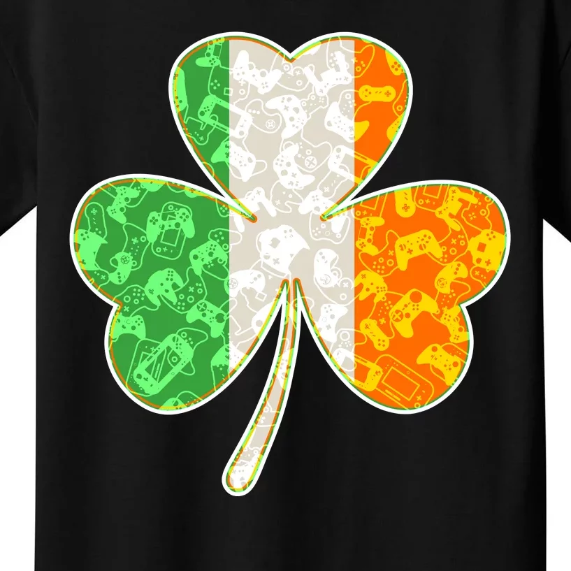 St Patrick's Day Video Gamer Shamrock Clover Kids T-Shirt