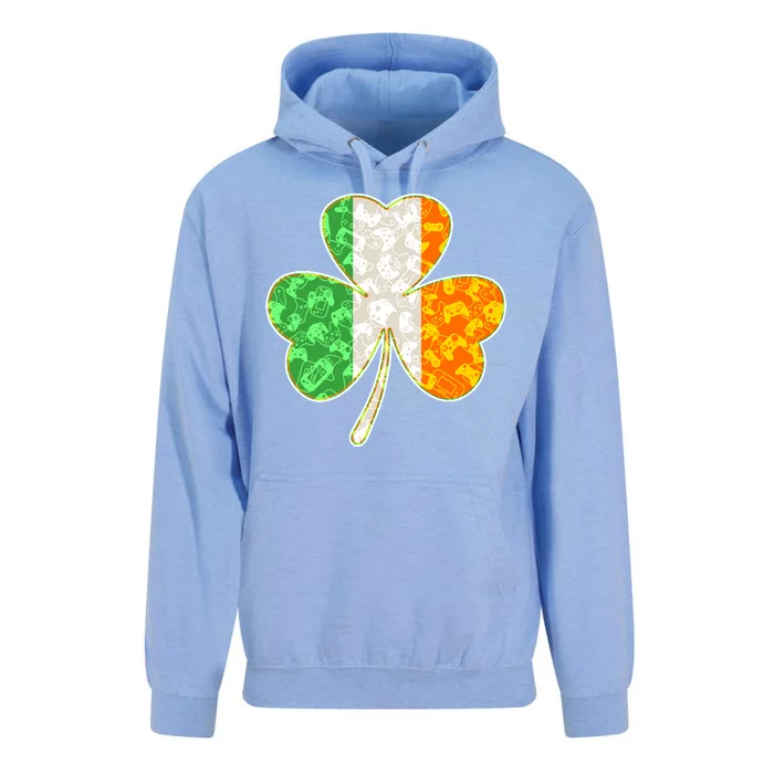 St Patrick's Day Video Gamer Shamrock Clover Unisex Surf Hoodie