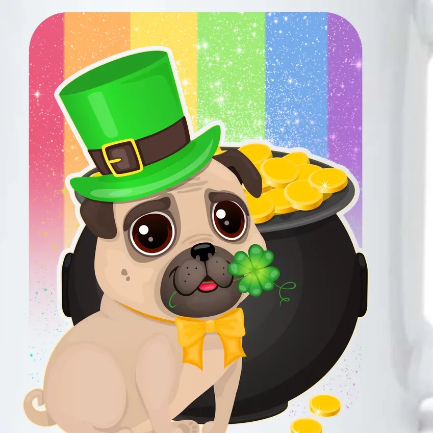 St Patrick's Pug Pot Of Gold Black Color Changing Mug