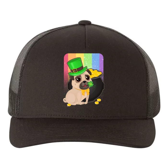 St Patrick's Pug Pot Of Gold Yupoong Adult 5-Panel Trucker Hat