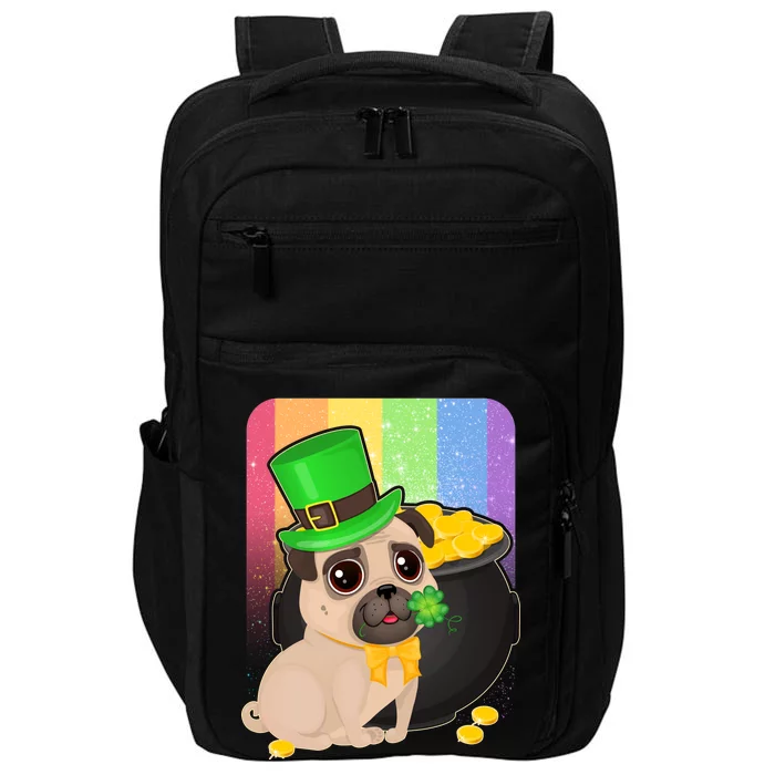 St Patrick's Pug Pot Of Gold Impact Tech Backpack