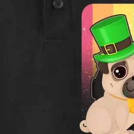 St Patrick's Pug Pot Of Gold Dry Zone Grid Performance Polo