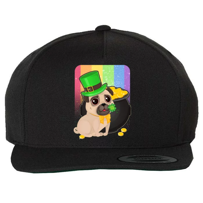 St Patrick's Pug Pot Of Gold Wool Snapback Cap