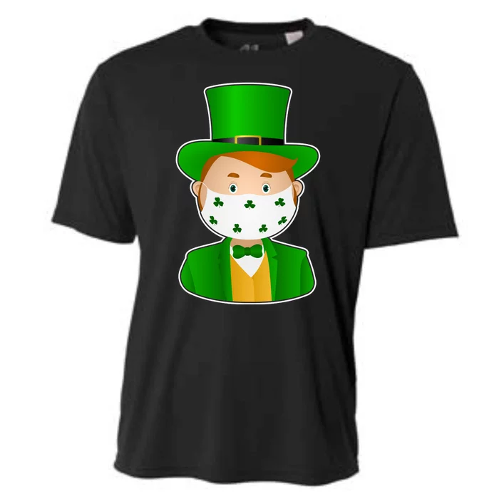 St Pattys Day Quarantine Leprechaun Masked Cooling Performance Crew T-Shirt