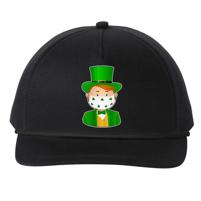 St Pattys Day Quarantine Leprechaun Masked Snapback Five-Panel Rope Hat