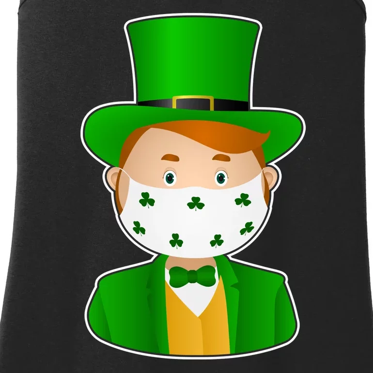 St Pattys Day Quarantine Leprechaun Masked Ladies Essential Tank