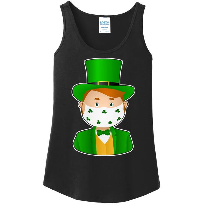 St Pattys Day Quarantine Leprechaun Masked Ladies Essential Tank