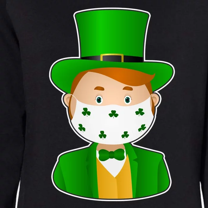 St Pattys Day Quarantine Leprechaun Masked Womens California Wash Sweatshirt