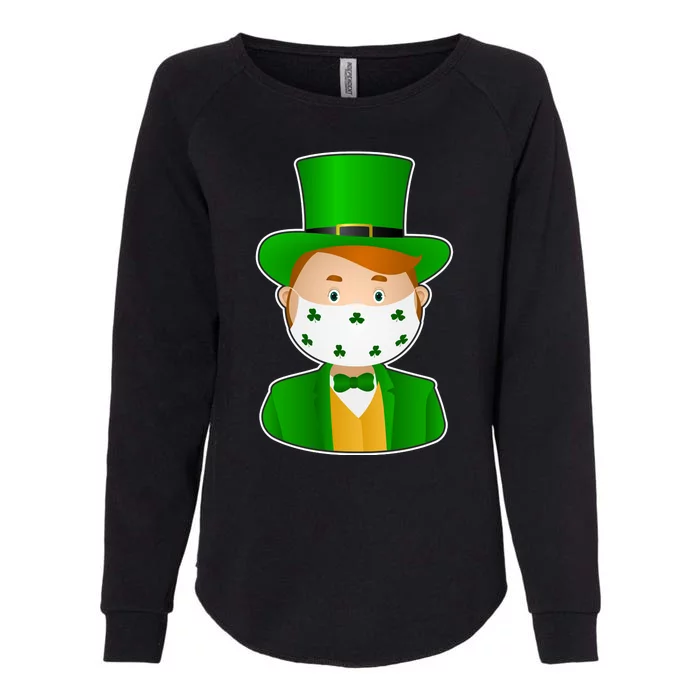 St Pattys Day Quarantine Leprechaun Masked Womens California Wash Sweatshirt