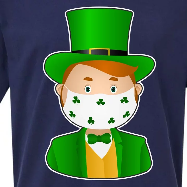 St Pattys Day Quarantine Leprechaun Masked Sueded Cloud Jersey T-Shirt