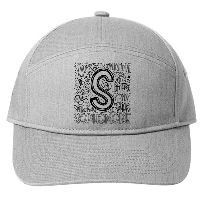 Sophomore Tenth 10th Grade Typography Back To School 7-Panel Snapback Hat