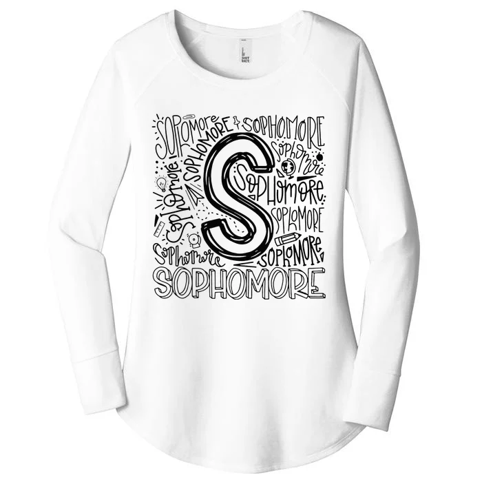 Sophomore Tenth 10th Grade Typography Back To School Women's Perfect Tri Tunic Long Sleeve Shirt