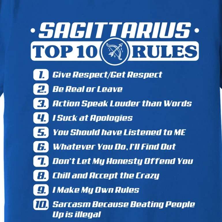 Sagittarius Top 10 Rules Zodiac Gift Premium T-Shirt