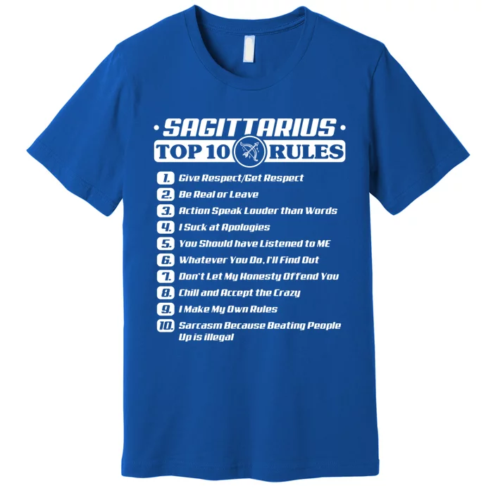 Sagittarius Top 10 Rules Zodiac Gift Premium T-Shirt