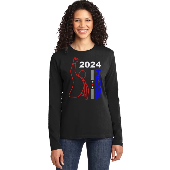 Survived Trump 2024 Election Ladies Long Sleeve Shirt