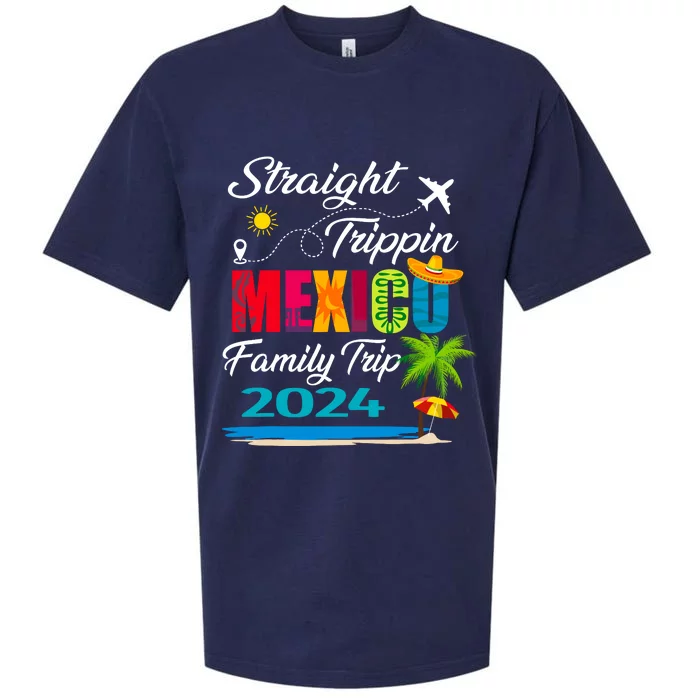 Straight Trippin 2024 Family Vacation Trip Mexico Matching Sueded Cloud Jersey T-Shirt