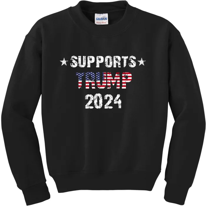 Supports Trump 2024 Vote Usa Kids Sweatshirt