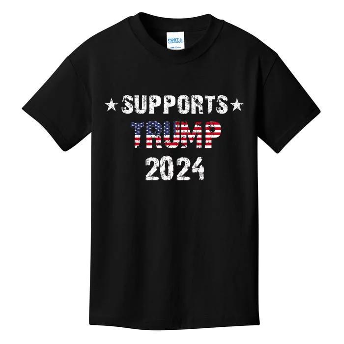 Supports Trump 2024 Vote Usa Kids T-Shirt