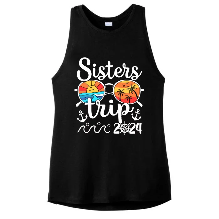 Sisters Trip 2024 Girl Trip 2024 Cruising Vacation Weekend Ladies Tri-Blend Wicking Tank