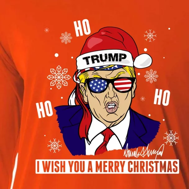 Santa Trump 2024 Ho Ho Ho Donald Trump 45/47 Gift Cooling Performance Long Sleeve Crew