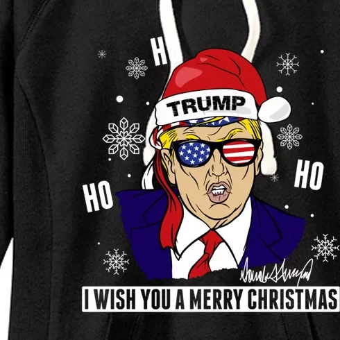 Santa Trump 2024 Ho Ho Ho Donald Trump 45/47 Gift Women's Fleece Hoodie