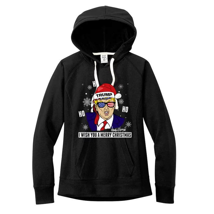 Santa Trump 2024 Ho Ho Ho Donald Trump 45/47 Gift Women's Fleece Hoodie