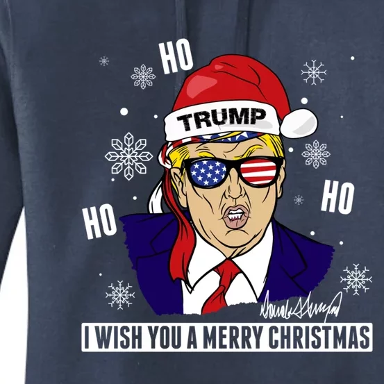 Santa Trump 2024 Ho Ho Ho Donald Trump 45/47 Gift Women's Pullover Hoodie