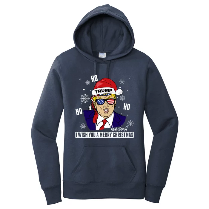 Santa Trump 2024 Ho Ho Ho Donald Trump 45/47 Gift Women's Pullover Hoodie