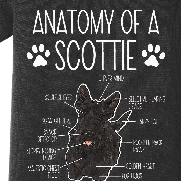 Scottish Terrier Anatomy Of A Scottie Dog Baby Bodysuit