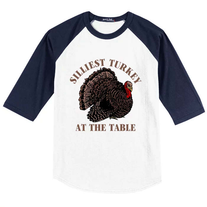 Silliest Turkey At The Table Gift Baseball Sleeve Shirt