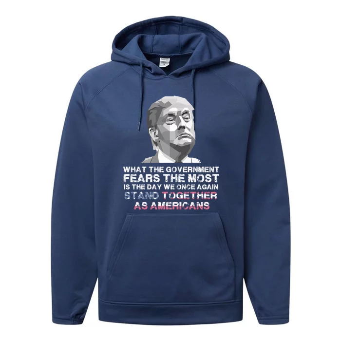 Stand Together As Americans Trump 2020 Reelect Trump Gift Performance Fleece Hoodie