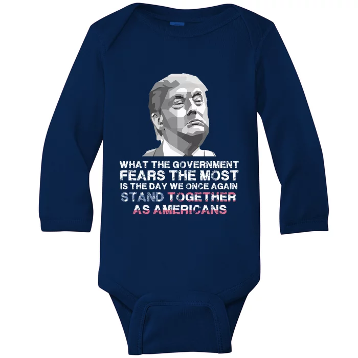 Stand Together As Americans Trump 2020 Reelect Trump Gift Baby Long Sleeve Bodysuit