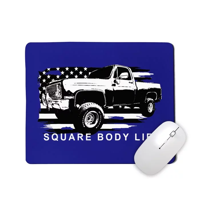 Squarebody Truck American Flag Square Body Mousepad