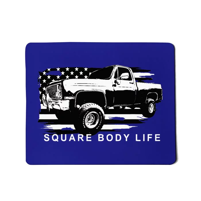 Squarebody Truck American Flag Square Body Mousepad