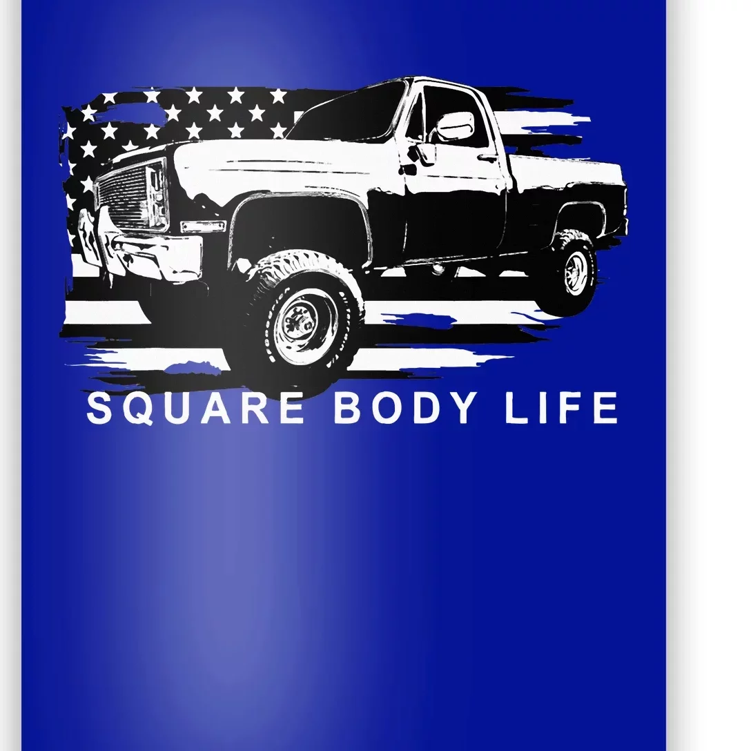 Squarebody Truck American Flag Square Body Poster