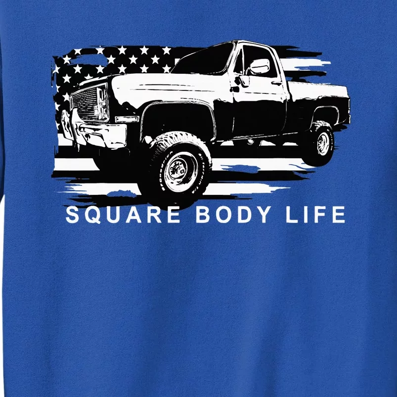 Squarebody Truck American Flag Square Body Tall Sweatshirt