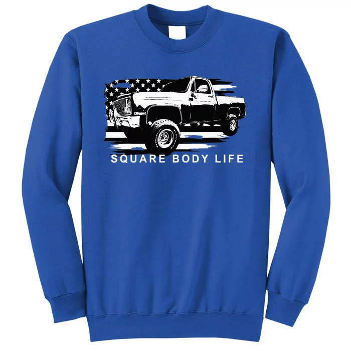 Squarebody Truck American Flag Square Body Tall Sweatshirt