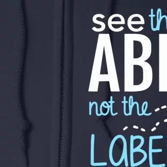 See The Able Not The Label Autism Awareness Puzzle Piece Full Zip Hoodie