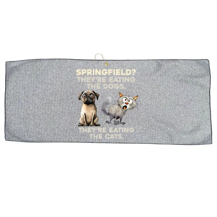 Springfield They Are Eating Dogs They Are Eating The Cats Large Microfiber Waffle Golf Towel