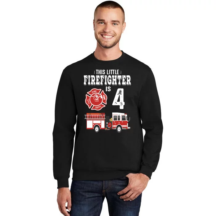 Sound The Alarm Im 4 Funny Future Firefighter Birthday Tall Sweatshirt