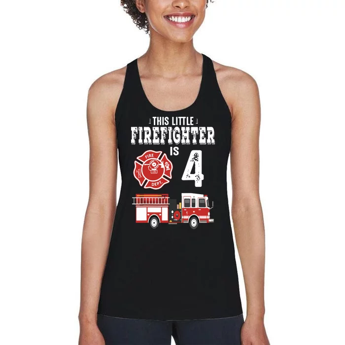 Sound The Alarm Im 4 Funny Future Firefighter Birthday Women's Racerback Tank