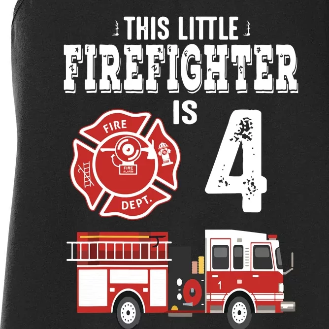 Sound The Alarm Im 4 Funny Future Firefighter Birthday Women's Racerback Tank