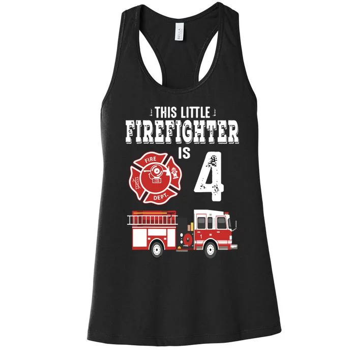 Sound The Alarm Im 4 Funny Future Firefighter Birthday Women's Racerback Tank