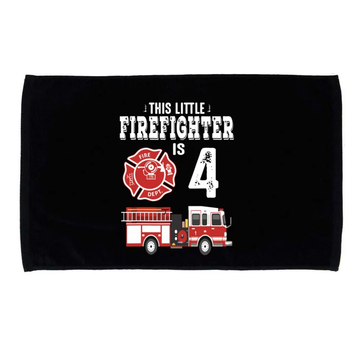 Sound The Alarm Im 4 Funny Future Firefighter Birthday Microfiber Hand Towel